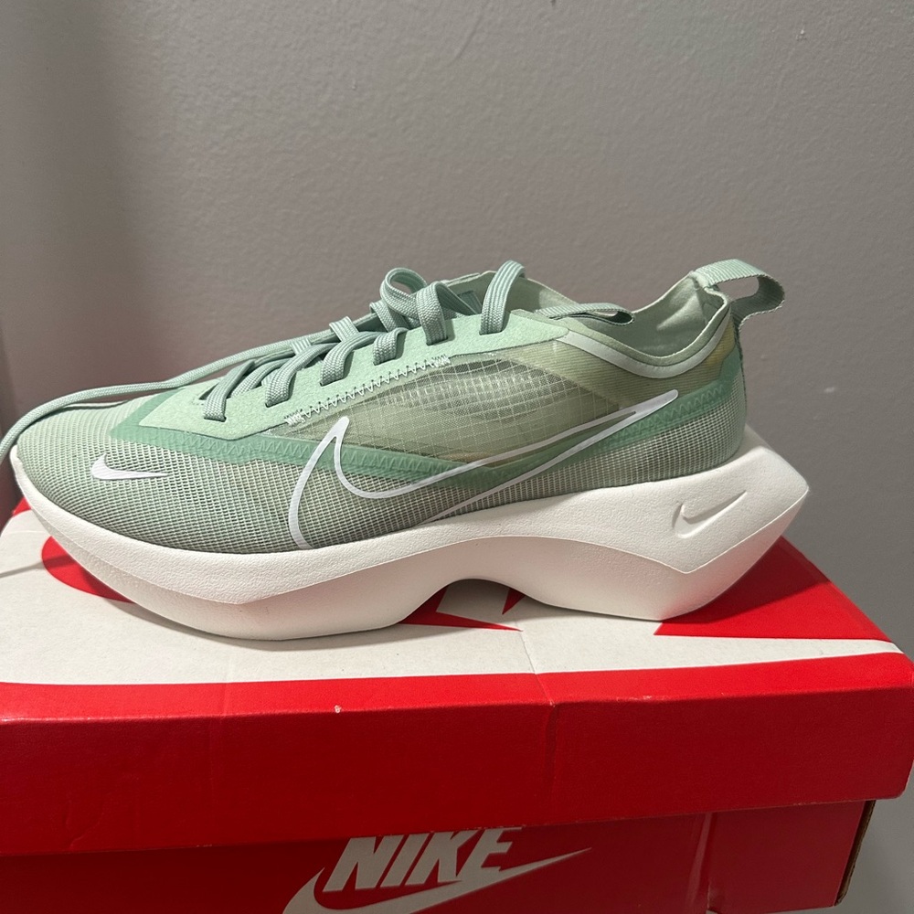 Nike Green and White Sneakers with Modern Design